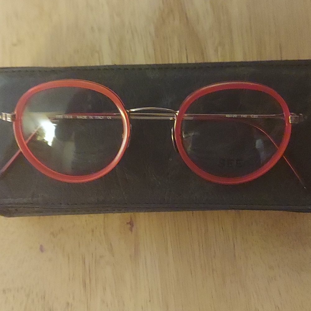 See Eyewear Frames Red/Gold Round - image 2